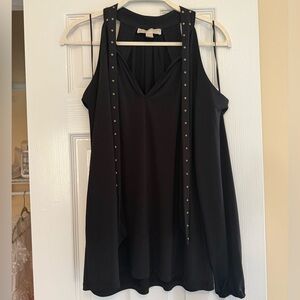 MICHAEL Michael Kors Black Studded Sleeveless Blouse